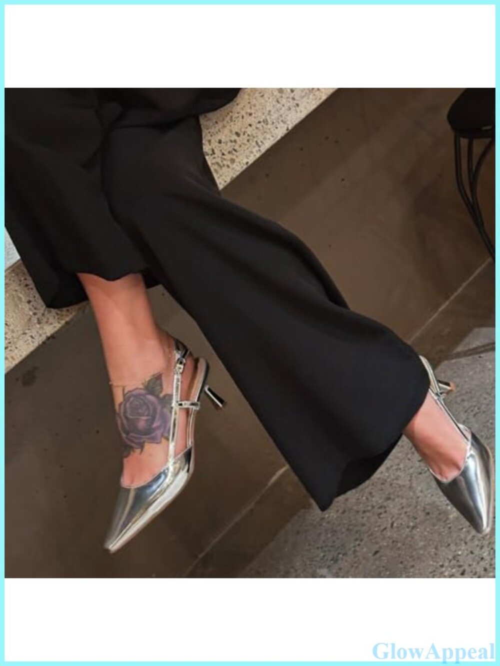 Women's Slingback Kitten Heel Pointed Toe Dress Pumps Faux Leather - Picture 3 of 6
